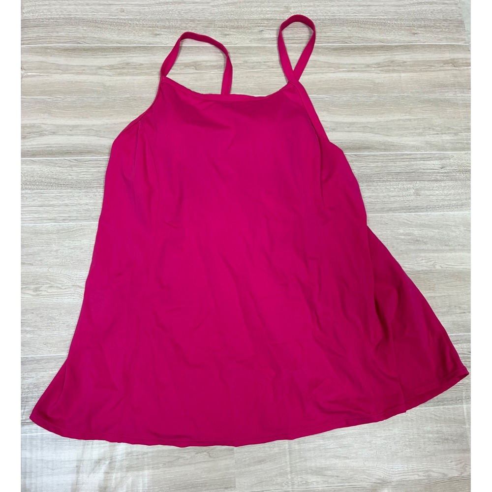 D & Co Beach Womens One Piece Swimsuit Pink Scoop Neck Size 8 Swimwear